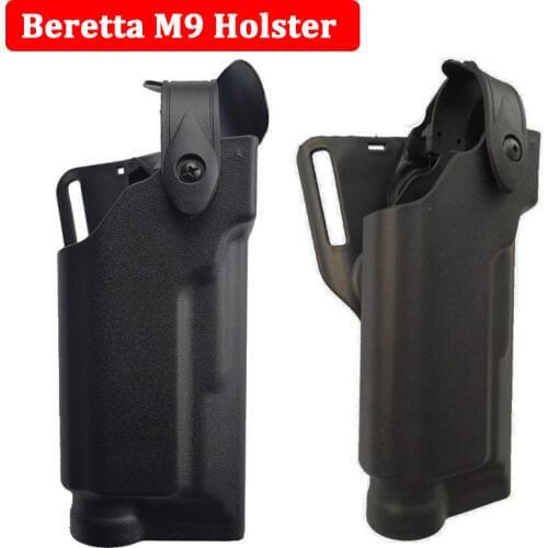 Military Beretta M9 92 96 Pistol Hunting Shooting Gun Belt Holsters Tactical Gun Carry Waist Holster Bearing Flashlight