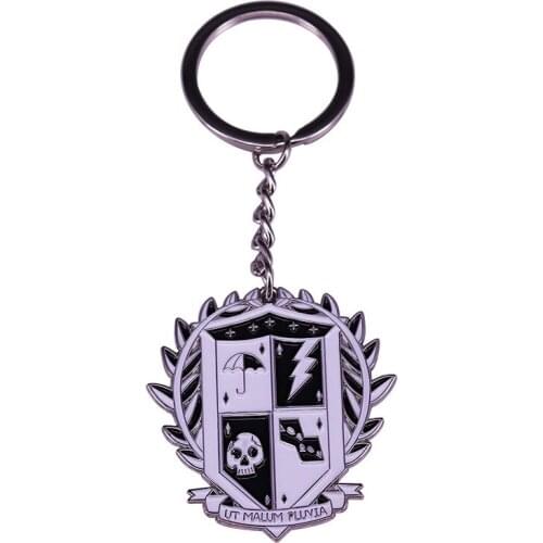 Badge Pendant Keychain Movie The Umbrella Academy Theme Jewelry Fashion Enamel Keyrings For Fans Cute Key Holder Accessory