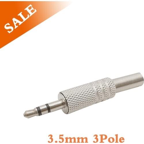 1/2/5 Pcs Audio Connector 3.5mm 3Pole Headphone Stereo Audio Male Solder Plug Connector Most Earphone Jack Audio Solder Adapter