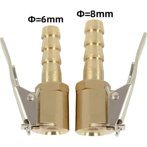 1pcs Brass Auto Air Pump Chuck Clip Car Truck Tire Tire Inflator Valve Connector Car 6mm 8mm Clamp Tire Repair Tools