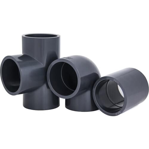 1PC PVC Fitting Connector 63mm 75mm Elbow Tee Straight Fish Tank Tube Connector PVC Pipe Joint