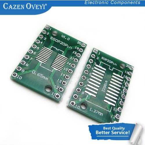 10pcs/lot TSSOP20 SSOP20 SOP20 to DIP20 Transfer Board DIP Pin Board Pitch Adapter In Stock