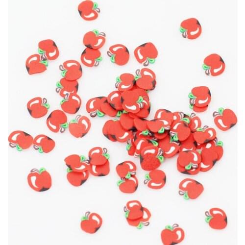200/50g Polymerlk Soft Hot 3D Apple Slices Polymer Clay Sprinkles For DIY Nail Art Decorations Scrapbooking Phone Cake Accessori