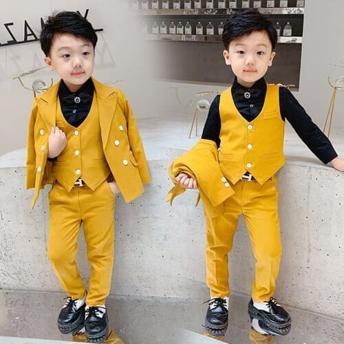 2021 Kids Suits Boys Kids Wedding Suit Blazer Costumes for Children Clothing Sets Childrens Casual Suits Boy Party Suit Blazer