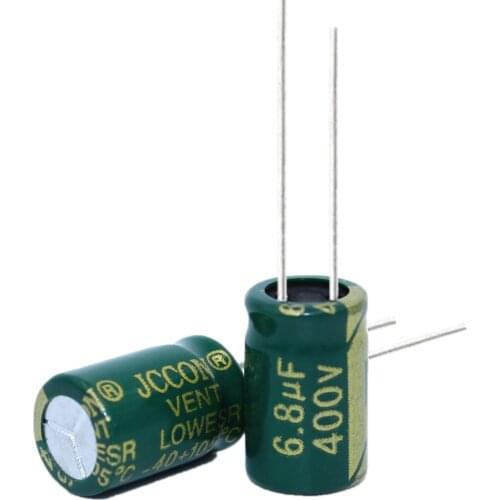 10pcs High frequency low resistance aluminum electrolytic capacitor 400v6.8UF 6.8uf400v volume: 8x12