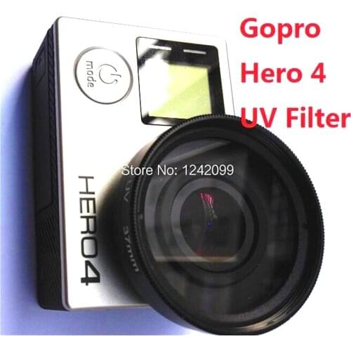 2018 New for Gopro Hero 4 Accessories 37mm UV Filter Lens + Lens Adapter + Lens Cap for Gopro 4 3+ 3 Sports Action Camera