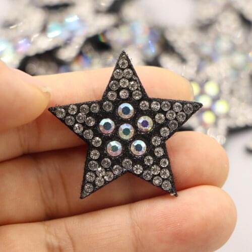 10pcs/lot Sparking Star AB Rhinestone Applique Sew on Patch for DIY Clothes Crafts Shoes Hat Sweater Decor Accessories