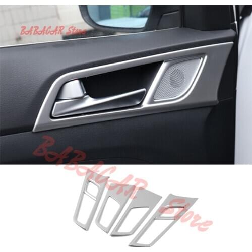 For Hyundai Tucson 2015-2019 ABS Matte LHD Car inner door Bowl protector frame Cover Trim Sticker Car Styling Accessories 4 PCS