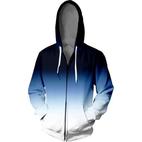 Gradient Zipper Hoodie 3D Kids Harajuku Uniform Sweatshirts Clothes men jacket Loose hooded Sweatshirt outerwear custom made
