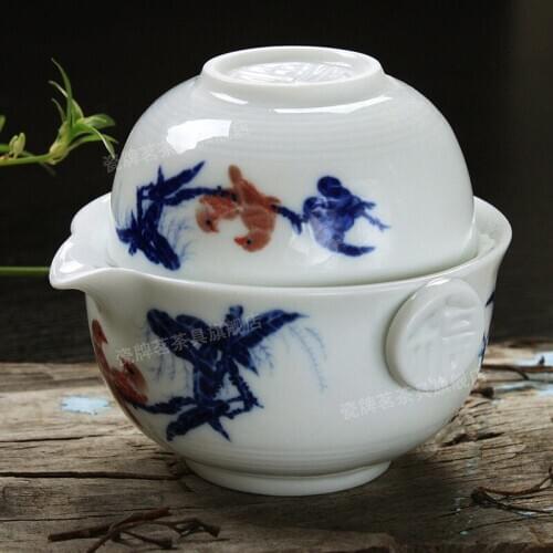 [GRANDNESS] Tea Set Include 1 Pot 1 Cup, High Quality Elegant Gaiwan,Beautiful and Easy Teapot Kettle Tea Pot