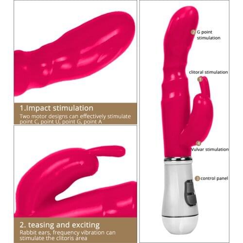 Rabbit Vibrator Female Dildo Vibrators Intimate Goods Masturbation 12 Speed Double Motor Vibration ABS Medical Silicon Sex Items