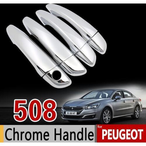 For Peugeot 508 508sw RXH Chrome Handle Cover Trim Set 2011 2012 2013 2014 2015 2016 2017 Car Accessories Stickers Car Styling