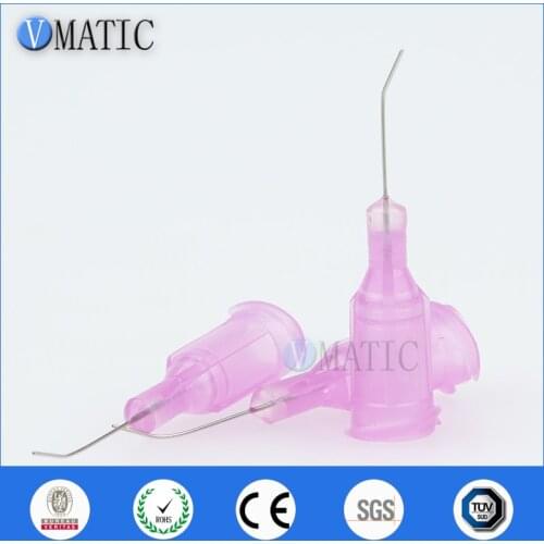 High Quality 100Pc Non Sterilized 30G Lavender 0.5" Length 45 Degree Bend Bent Blunt Dispensing Stainless Steel Needles