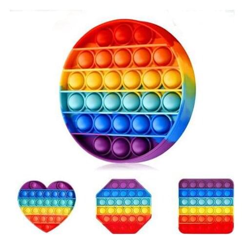 Square Rainbow Popping It Toy, Push Popup Simple Dample Fidget Toys, Rainbow Among us Push Bubble Popping it Fidget Toy