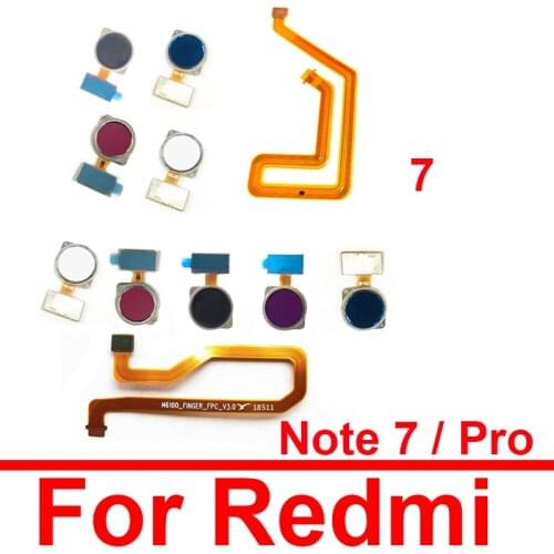 Fingerprint Home Button Flex Cable For Xiaomi Redmi Note 7 7 Pro 7Pro Menu Key Recognition Sensor Flex Ribbon Replacement Parts