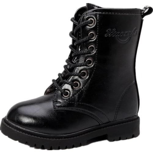 Girls' Short Boots Winter 2021 New British Style High Top Childrens Martin Boots Girls Single Boots Back To School Shoes Chic
