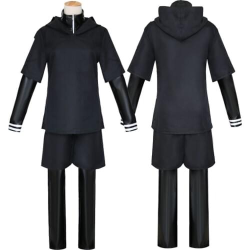 Japanese Anime Tokyo Ghoul Cosplay Costumes Kaneki Ken Cosplay Costumes Hoodie Jackets Black Fight Uniform Full Set With Mask