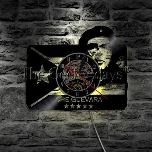 Cuban Revolution Leader LED Lighting Clock LED Ernesto Che Guevara Colors Glow In the Dark