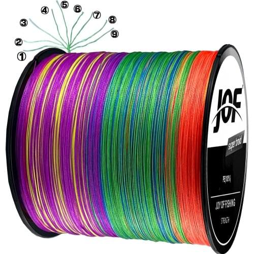 JOF 9 Strands Super Strong PE Braided Fishing Line Diameter 0.14-0.55mm Multifilament Fishing Line 300m500m Braid Thread