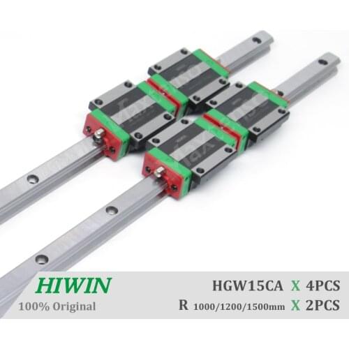 HIWIN HGW15CA Linear Guideways Flange Blocks Carriage Length 1000 1200 1500mm Linear Guide Rail HG15 CNC Parts High Precision
