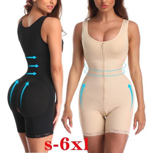 6XL Plus Size Shapewear Bodysuit Waist Reductoras Latex Womens Body Shaper Post Liposuction Girdle Clip Postnatal waist cincher