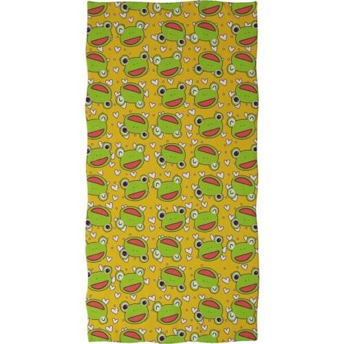Cartoon frog Printed Nice bath towel Funny beach towel Soft towel Comfortable water-absorbing yoga mat bath towel for children