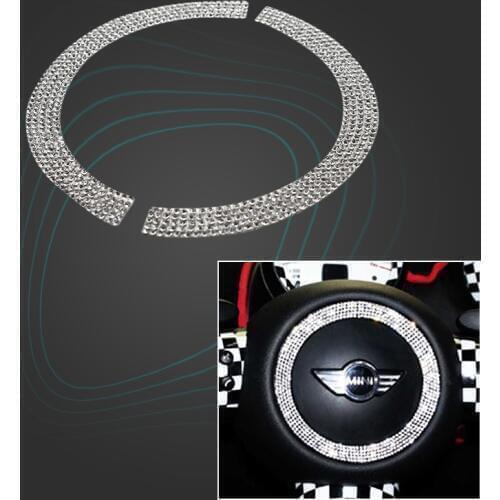 KJAUTOMAX For Mini Cooper R55 R56 R60 Soft Ring 2pcs Steering Wheel Decoration Crystal
