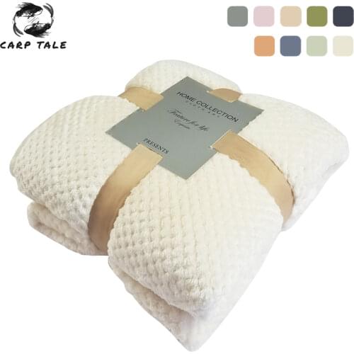 Soft Warm Plaid Blanket Flannel Fleece Throw Blanket Solid Color Bedspread Plush Cover For Bed Sofa Home Bedding Gift Blankets