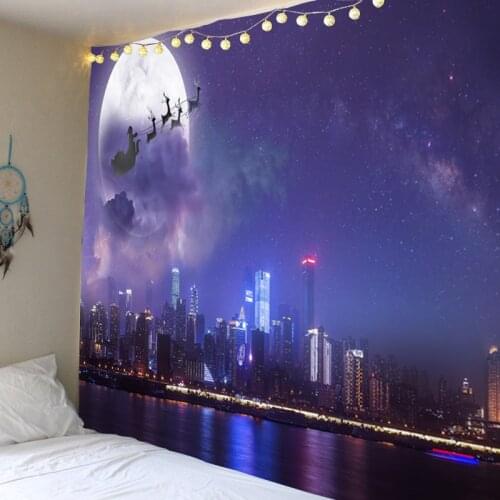 Christmas party wall tapestry art deco blanket curtain picnic table cloth hanging home decoration santa snowman