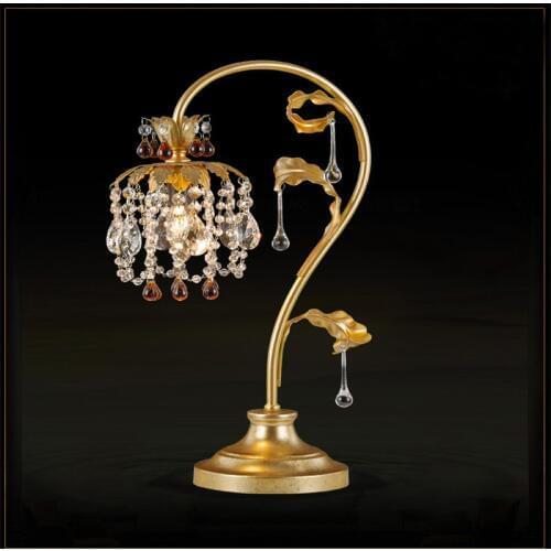 K9 Crystal Table Lamp Vintage Classical Glass Art Deco Light Living Room Bedroom Bedside Light Simple Small Desk Lamp