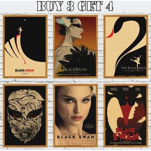 Black Swan Posters Printing Wallpaper Retro Kraft Paper Poster Fashion For Home Decor