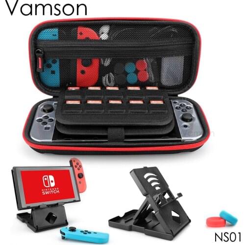 Vamson Portable Travel Hard Shell Case Transparent Cover for Nintedo Storage Bag for Nintendo Switch Accessories Set NS01