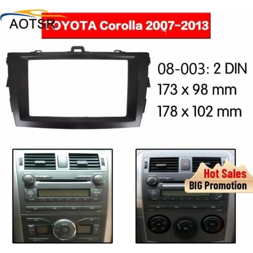 Radio Facia For Toyota corolla 2007 2008 2009 2010 2011 2012 2013 Double Din Fascia Car Stereo Radio Installtion Dash in stock
