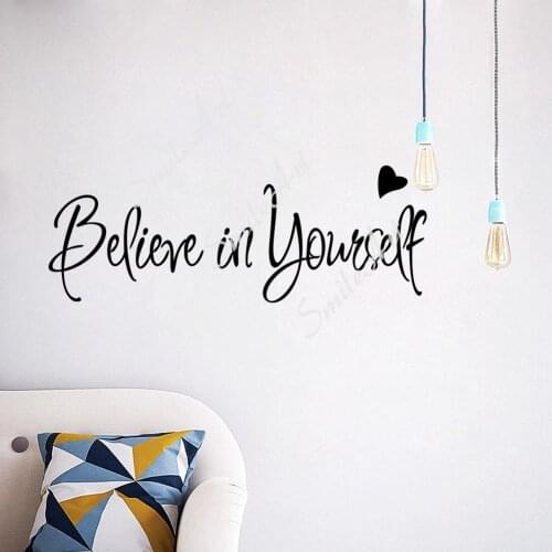 Romantic Believe In Yourself Wall Decal Art Vinyl Stickers Kids Room Nature Decor Background Wall Art Decal Drop Shipping