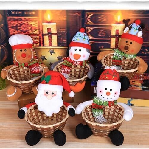 Merry Christmas Candy Storage Basket Decoration Santa Claus Storage Basket Christmas Candy Storage Basket Decoration