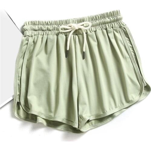 Women Sports Shorts Summer New Candy Color Drawstring Skinny Shorts Casual Lady Elastic Waist Beach Running Short Bottom