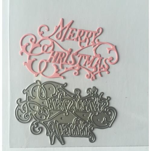 Scrapbooking cutting/embossing die Art words "Merry Christmas" 48x78mm