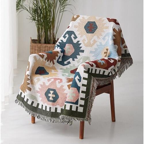 Modern Sofa Couch Blanket Living Room cover Airplane Travel Blanket, anti-pilling material pattern colorful sofa chair throw