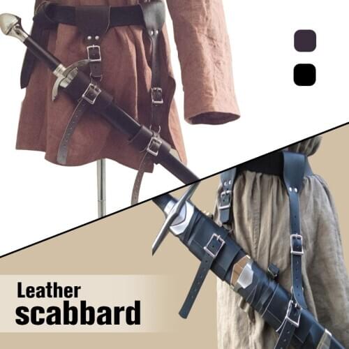 Medieval Sword Belt Scabbard Gothic Steampunk Waist Sheath Sword Holder Knight Leather Suspenders Strap Holster Accessory