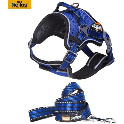 DogHelios Outdoor Dog Harness Vest Pet Walking Leashes Comfortable Nylon 600 Oxford Cloth Reflective Large Dog Chest Strap S-L