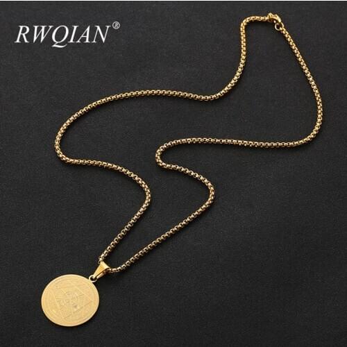 Seal Solomon Talisman Necklace Custom Text Photo Pendant Stainless Steel Necklaces Gold Chain Choker for Women Men Charm Jewelry
