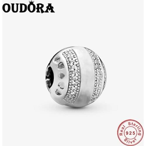 925 Sterling Silver Round Clip Charm Fit Original Pandora Charms Silver 925 Bracelet Bead Women Fashion Jewelry Berloque