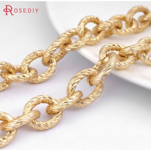 16930)1 Meter 15*11MM Oxidation Gold Color Aluminum Round O Shape Chains Diy Jewelry Findings Accessories Wholesale