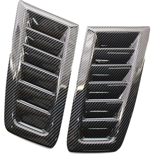 2x Car Hood Vent Cooling Intakes Bonnet Cover Modified Accessory Decorative for Ford MK2 Carbon Fiber Style