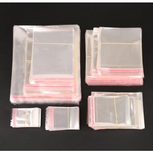200pcs Clear Apparel Bags Self Seal Plastic Bags Wedding Party Opp Gift Bag Adhesive Bags for T-Shirt and Clothes