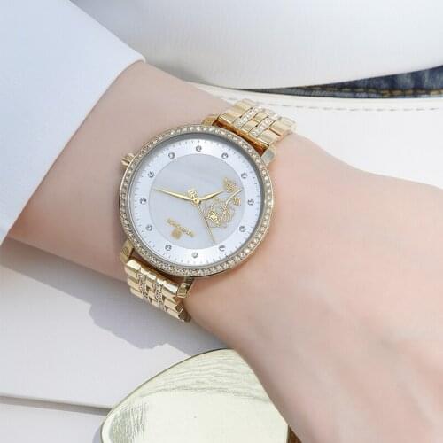 2021 NAVIFORCE The New Women Gold Strap Watches Fashion Elegant Ladies Quartz Wristwatch Creative with Diamonds and Rose watch