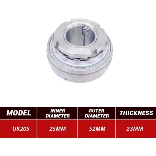 3pcs Outer Wire Bearing UK205 Mental Pillow Block Bearing UK205 25mm*52mm*23mm Steel Bearings High Quality