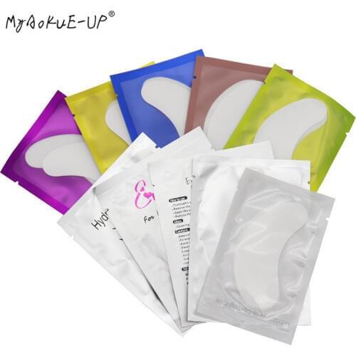 HOT 50 Pairs Gel Eye Pads Eyelashes Paper Patches Lashes Patches Tips Sticker Wraps Eyelash Extension Makeup Tools