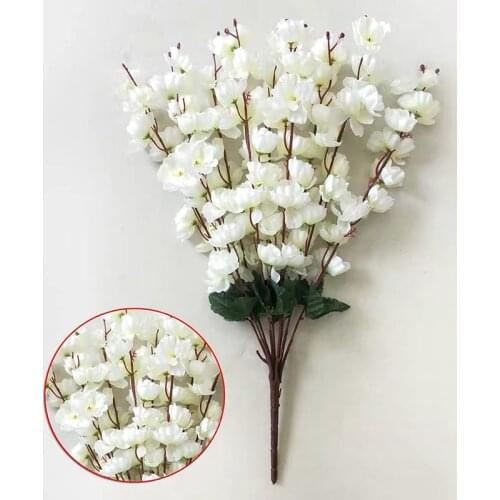 9 fork Simulation Peach Blossom Artificial Silk Flower Living Room Hotel Balcony Floor Decoration Flowers