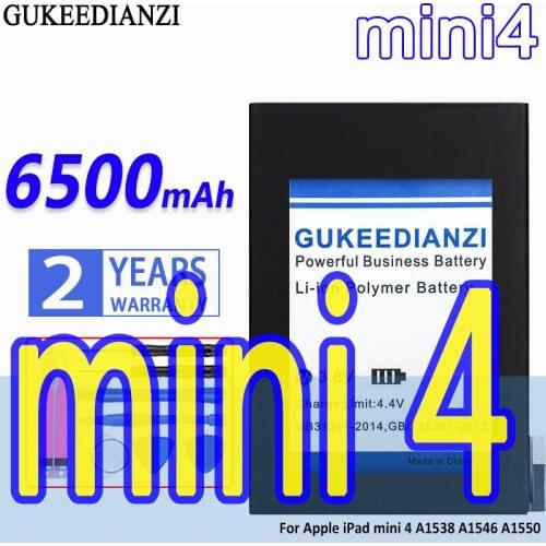 High Capacity GUKEEDIANZI Battery mini4 6500mAh For Apple iPad mini 4 A1538 A1546 A1550 mini4